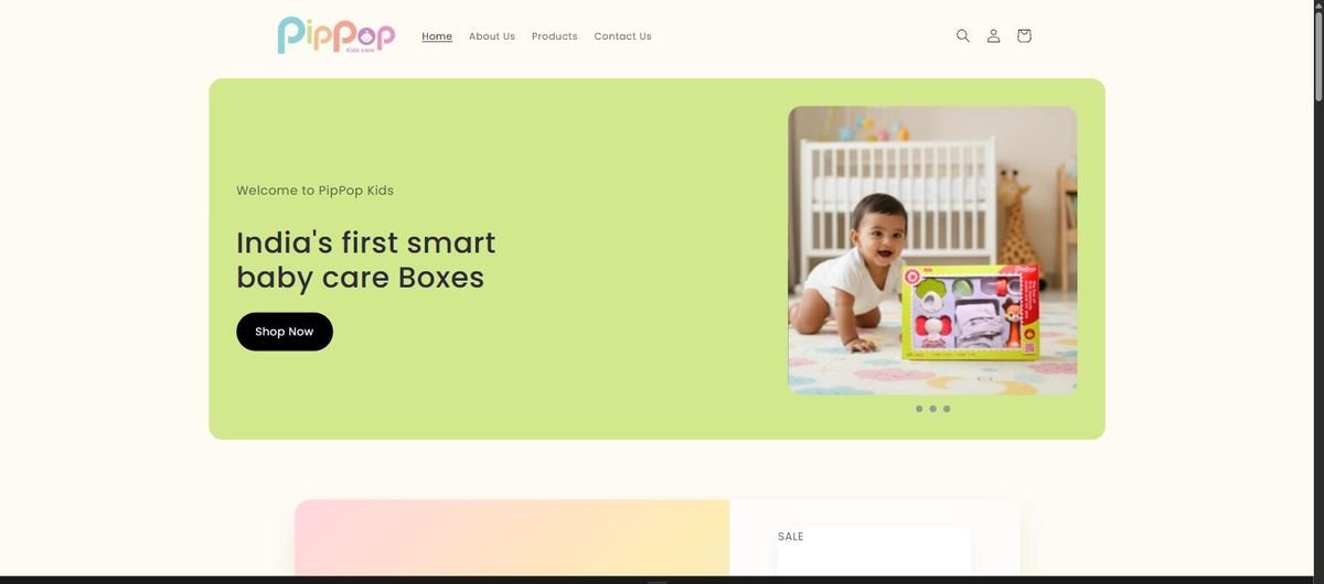 PipPop Kids website screenshot